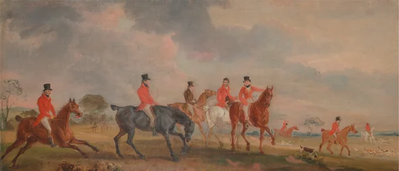 De Quorn Hunt: een schets van de kunstenaar en zijn vrienden die vertrekken