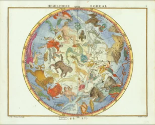 1776 - John Flamsteed - Hemisphere Boreal (uitsnede)