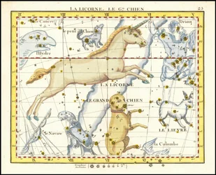 1776 - John Flamsteed - La Licorne, Le Gd. Chien (Monoceros  Canis Major)