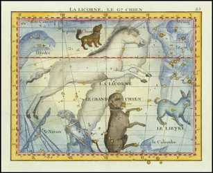 1776 - John Flamsteed - La Licorne, Le Grand Chien (Monoceros  Canis Major)
