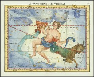 1776 - John Flamsteed - Le Capricorne, et Le Verseau (Steenbok en Waterman)