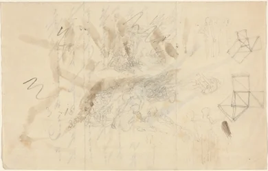 Engelen dalen af naar de dochters van de mensen, waarschijnlijk ca. 1821 (grafiet)