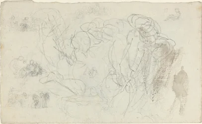 Blad met studies [recto en verso]