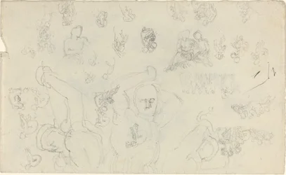 Blad met studies [recto en verso]