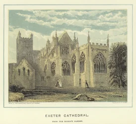Exeter Kathedraal, vanuit de tuin van de bisschop