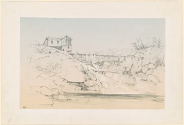 Gebouw bij een dam