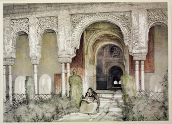 Ingang van de Hal van de Twee Zusters (Sala de las dos Hermanas), uit 