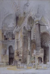 Interieur van de Haghia Sophia, Constantinopel