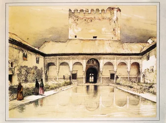 Het Alhambra van Granada, kleurenlithografie door John Frederick Lewis