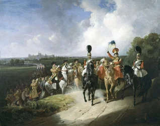 Band van het tweede regiment van Life Guards verlaat Windsor, 1830