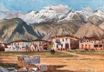Sparta en de berg Taygetus