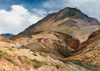 De Akropolis van Mycene vanuit het zuidwesten, met de berg Elias