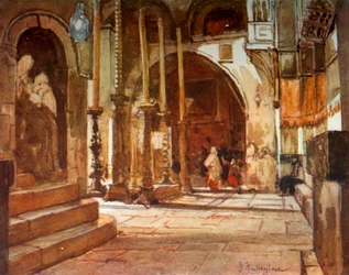 De zalvingssteen uit de wandelgang van de Kruisvaarderskerk