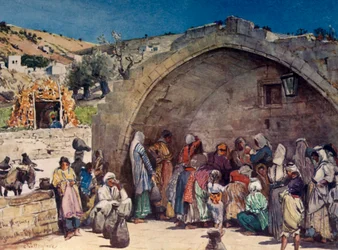 De fontein van de Maagd in Nazareth, 1902