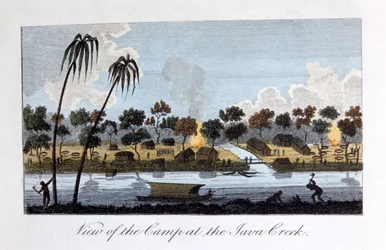 Uitzicht op het Kamp bij de Java Creek, 1813