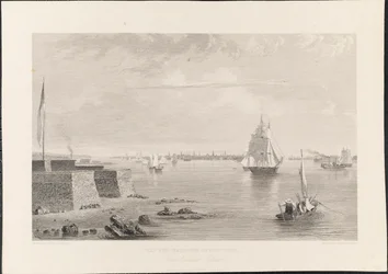 Baai en Haven van New York vanaf Bedlon