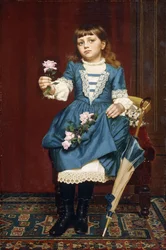 Daisy McComb met een roze roos, 1888