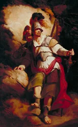 Sir Arthegal, de ridder van gerechtigheid, met Talus, de ijzeren man (uit Spensers "The Faerie Queene")