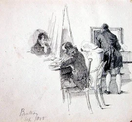 Een groep in een interieur, Brathay