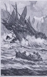 De Vittoria voltooide de eerste reis rond de wereld in september 1522, Newnes Pictorial Knowledge uitgegeven door Newnes, ca. 1950s