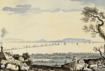 Uitzicht op Dublin Bay en haven, Hill of Howth