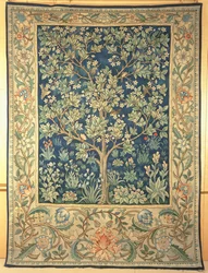 Boom Portiere wandtapijt, gemaakt voor William Morris & Co., ca. 1909