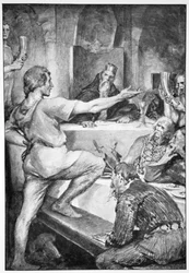 Beowulf antwoordt hooghartig aan Hunferth