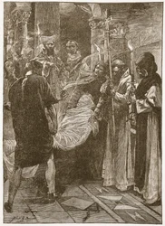 De Begrafenis van Koning Ethelbert van Kent, illustratie uit 