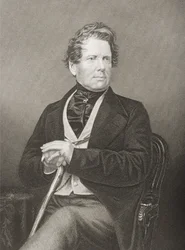 Fox Maule Ramsay (1801-74) 11e Graaf van Dalhousie en 2e Heer Panmure, gegraveerd door D.J. Pound van een foto, uit The Drawing-Room of Eminent Personages, Volume 2, gepubliceerd in Londen, 1860