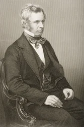 Peter John Locke King (1811-85) gegraveerd door D.J. Pound van een foto, uit 