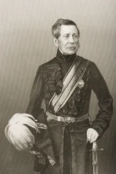 Sir John Fox Burgoyne (1782-1871) gegraveerd door D.J. Pound van een foto, uit 