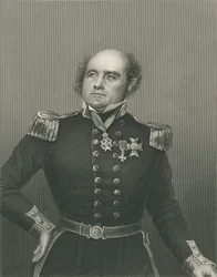 Sir John Franklin gegraveerd door D.J. Pound van een foto, uit 