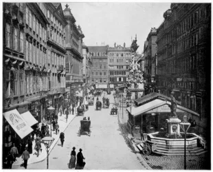 De Graben, Wenen, eind 19e eeuw