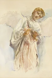 Aanbiddende engel - Studie voor de Hemelvaartsmuurschildering, 1887