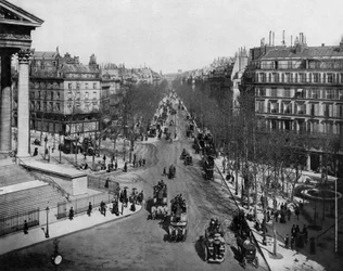 Boulevard Madeleine in Parijs, ca. 1900