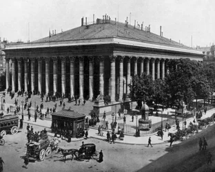 Beurs in Parijs, ca. 1900 (zw/w foto)
