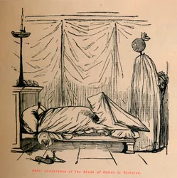 Verschrikkelijke verschijning van de schim van Remus aan Romulus, 1852