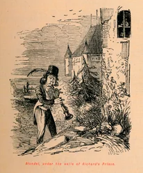 Blondel, onder de muren van Richards Gevangenis, ca. 1860