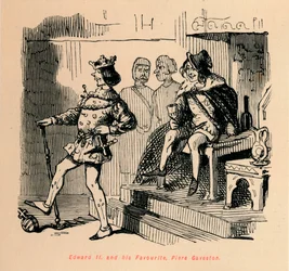 Edward II en zijn favoriet, Piers Gaveston, c1860