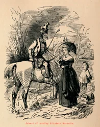 Edward IV ontmoet Elizabeth Woodville, ca. 1860