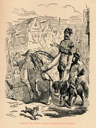 Eduard, de Zwarte Prins, leidt zijn gevangene, ca. 1860