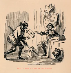 Hendrik V stuurt een vriend naar de Dauphin, ca. 1860