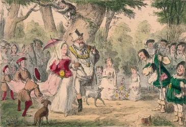 Hendrik de 8e en zijn koningin op een meiviering, 1850