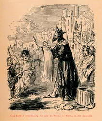 Koning Edward introduceert zijn zoon als Prins van Wales aan zijn onderdanen, ca. 1860