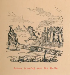 Remus springt over de muren, 1852