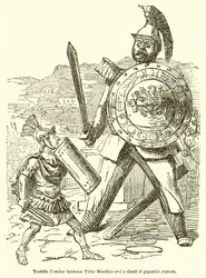 Verschrikkelijk gevecht tussen Titus Manlius en een Galliër van gigantische omvang