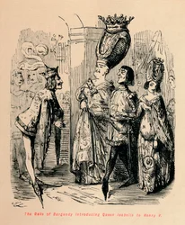 De hertog van Bourgondië introduceert koningin Isabella aan Hendrik V, c1860