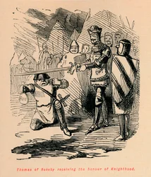 Thomas van Rokeby ontvangt de ridderorde, c1860