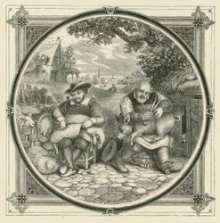 Veel geschreeuw en weinig wol (gravure)