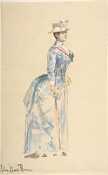 Vrouw Gekleed in Blauw, 19e eeuw